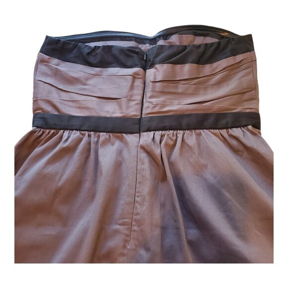 AMERICAN EAGLE SZ 2 Purple/Taupe Pleated design Gathered Skirt Strapless Dress - Picture 5 of 7